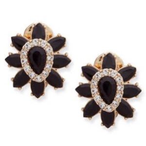 (NWT) Anne Klein Stone Flower Clip Earrings 🖤